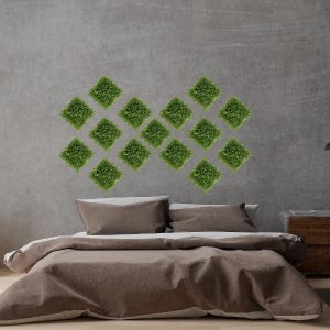 16 Placas de Buxinho 25x25 Grama Artificial P/ Cobertura de Muros, Paredes ou Divisórias
