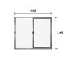 Janela de Correr 2 Folhas S/ Grade Aluminio Brilhante 1.00 x 1.00 Linha Modular - Hale - 2