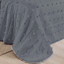Ver imagem 2 de Kit Cobre Leito Colcha Alexa Pompom Casal Padrão Dupla Face Micropercal 3 Peças - Cinza