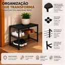 Ver imagem 3 de Sapateira Industrial Vero Organizador de Sapatos Tampo MDF e Base de Aço Resistente Preto Lh Móveis