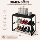 Ver imagem 2 de Sapateira Industrial Vero Organizador de Sapatos Tampo MDF e Base de Aço Resistente Preto Lh Móveis