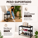Ver imagem 4 de Sapateira Industrial Vero Organizador de Sapatos Tampo MDF e Base de Aço Resistente Preto Lh Móveis