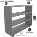 Ver imagem 5 de Kit 02 Sapateiras Multiuso Organizador Com 03 Prateleiras E Rodizio Pérola L03 Cinza - Lyam Lyam Dec