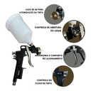 Ver imagem 2 de Pistola Pintura Bico 2,0mm 600ml Gravidade com Leque Steula