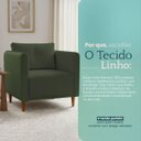 Ver imagem 3 de Kit 2 Poltronas Aviv para Sala Escritório Recepção Linho Verde Premium Easy Clean Corino Verde Premi