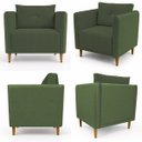 Ver imagem 2 de Kit 2 Poltronas Aviv para Sala Escritório Recepção Linho Verde Premium Easy Clean Corino Verde Premi