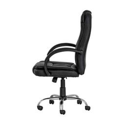 Kit  4 Cadeiras Presidente Giratória Para Escritório em Couro PU Preta W-65 - 4