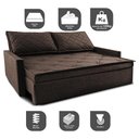 Ver imagem 3 de Sofá Sem Caixa Retrátil e Reclinável 1,85m Cama inBox Loft Linho Marrom