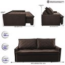 Ver imagem 2 de Sofá Sem Caixa Retrátil e Reclinável 1,85m Cama inBox Loft Linho Marrom