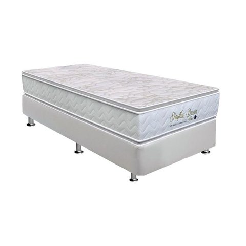 Cama Box Solteiro: Colchão Molas Orthoflex MasterPocket Ensacadas Starflex Dream New + Base CRC Cour