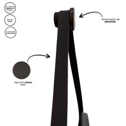 Espelho Redondo Adnet 70cm Moldura e Alça Couro Café + Suporte - 4