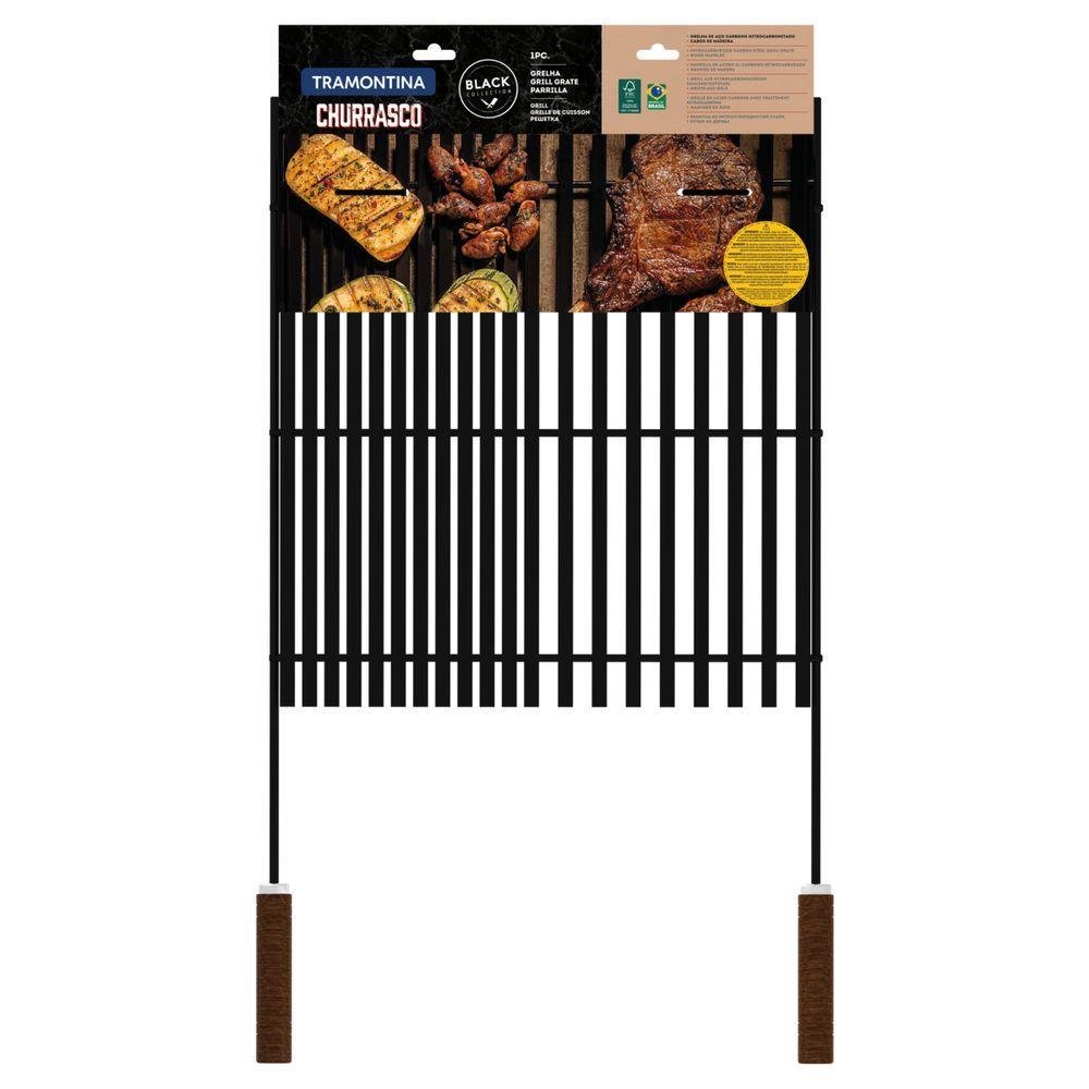 Grelha Tramontina Churrasco Black em Aço Carbono Nitrocarbonetado com Cabos de Madeira - 6