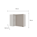 Ver imagem 3 de Armário de Cozinha Aéreo Canto 1 Porta Iluminata Brco/Fendi