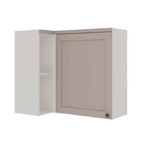 Armário de Cozinha Aéreo Canto 1 Porta Iluminata Brco/Fendi