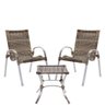 Conjunto colômbia Alumínio 2 Cadeiras + Mesa de centro para área Externa, varanda, edícula, jardim,  - 1
