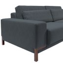 Ver imagem 2 de Sofá Living Retrátil Aéreo 3 Lugares Horizonte 210 cm Pé Palito Madeira Linho Cinza - Duvali