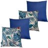 Kit 4 Almofadas Cheias Impermeável Área Externa Folhagens Azul (43cm) e Azul Marinho (45cm) - 1