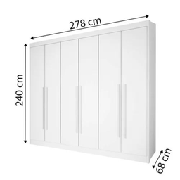 Roupeiro 6 Portas Athos Branco D'Doro - 3