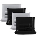 Ver imagem 1 de Kit c/ 4 Jogos Cama Lençol Unique Casal Padrão Micro Percal 400 Fios Ponto Palito 4 Peças - Preto +
