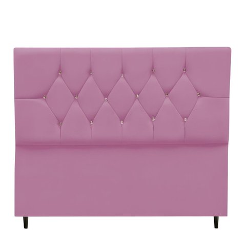 Cabeceira Cama Box Estofada Queen Size 160 Cm Suede Madri:rosa
