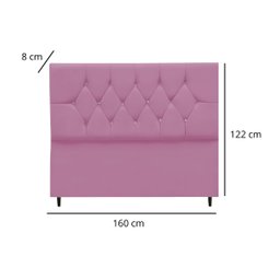 Cabeceira Cama Box Estofada Queen Size 160 Cm Suede Madri:rosa - 3 Cabeceira Cama Box Estofada Queen Size 160 Cm Suede Madri:rosa - 3