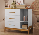 Ver imagem 2 de Cômoda Infantil Guti Retro Peroba Branco c/ Amêndoa 100% MDF