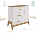 Ver imagem 5 de Cômoda Infantil Guti Retro Peroba Branco c/ Amêndoa 100% MDF