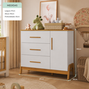 Ver imagem 4 de Cômoda Infantil Guti Retro Peroba Branco c/ Amêndoa 100% MDF