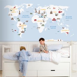 Adesivo de Parede Infantil Mapa Lúdico - Branco - 1