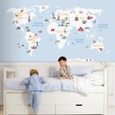 Ver imagem 1 de Adesivo de Parede Infantil Mapa Lúdico - Branco