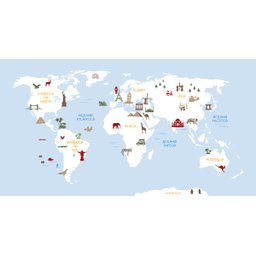 Adesivo de Parede Infantil Mapa Lúdico - Branco - 2