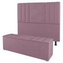 Ver imagem 1 de Kit Cabeceira e Baú Cama Box Queen Size Grace 160cm Suede Rosé - Desk Design