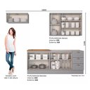 Ver imagem 2 de Cozinha Compacta Americana 4 Peças Modulada 8 Portas 3 Gavetas Henn - Cinza