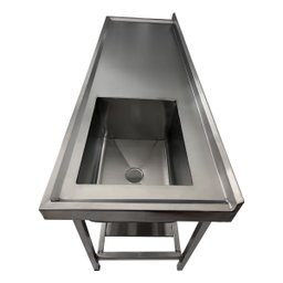 Pia Aço Inox Industrial 150x60x90 Cm Cuba Direita Nortinox - 4