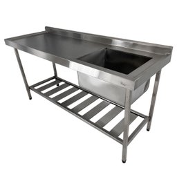 Pia Aço Inox Industrial 150x60x90 Cm Cuba Direita Nortinox - 1