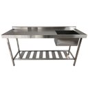 Ver imagem 2 de Pia Aço Inox Industrial 150x60x90 Cm Cuba Direita Nortinox