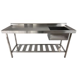 Pia Aço Inox Industrial 150x60x90 Cm Cuba Direita Nortinox - 2