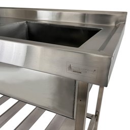 Pia Aço Inox Industrial 150x60x90 Cm Cuba Direita Nortinox - 6