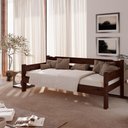 Ver imagem 1 de Sofá Cama em Madeira Maciça Solteiro Castanho