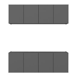 Kit Armário de Cozinha e Balcão 4 Portas Multimóveis Mp2161 Grafite - 5