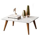Ver imagem 3 de Mesa de Centro Dubai Retangular Sala Pé Palito Madeira Mdf- Branco