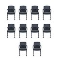 Ver imagem 1 de Kit com 10 Cadeiras Escritório Hotel Auditório com Rodízio Gravi Ch-357C-2X Preto