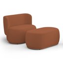 Ver imagem 1 de Namoradeira com Puff Orgânico Molly 02 Lugares Bouclê Terracota - Desk Design