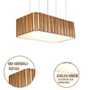 Ver imagem 4 de Luminária de Madeira retangular Amêndola Ripada Wood Iluminação Pendente Retangular ripado Amêndola