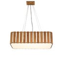 Ver imagem 3 de Luminária de Madeira retangular Amêndola Ripada Wood Iluminação Pendente Retangular ripado Amêndola
