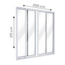 Ver imagem 2 de Porta de Alumínio de Correr 2 Folhas Móveis e 2 Folhas Fixas 215x200cm Lucasa Ideale