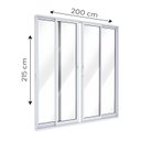 Ver imagem 2 de Porta de Alumínio de Correr 2 Folhas Móveis e 2 Folhas Fixas 215x200cm Lucasa Ideale Branco