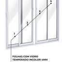 Ver imagem 4 de Porta de Alumínio de Correr 2 Folhas Móveis e 2 Folhas Fixas 215x200cm Lucasa Ideale