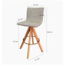 Ver mais imagens de Banqueta Giratória Alta Linho e Courissimo Matelassê