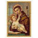 Ver imagem 1 de Quadro Santo Antônio com Menino Jesus e Livro Aberto 60x40 em Azulejos
